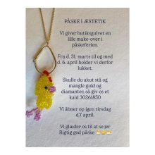 PÅSKE I ÆSTETIK 

Vi giver butiksgulvet en make-over i påskeferien. 

Fra d. 31. marts til og med d. 6. april holder vi derfor lukket.

Skulle du akut stå og mangle guld og diamanter, så giv os et kald 30261850

Vi åbner op igen tirsdag d.7 april. 

Vi glæder os til at se jer 
Rigtig god påske 🐣🐥🐣